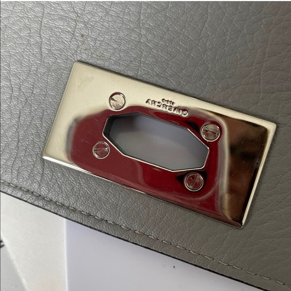 Givenchy Mini Shark Tooth Bag Satchel Top Handle Gray Leather SHW with COA - Picture 14 of 15